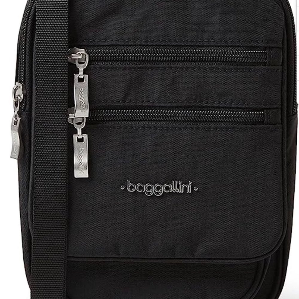Baggallini Women's Journey Crossbody, Black/Sand Bag - Brand New!